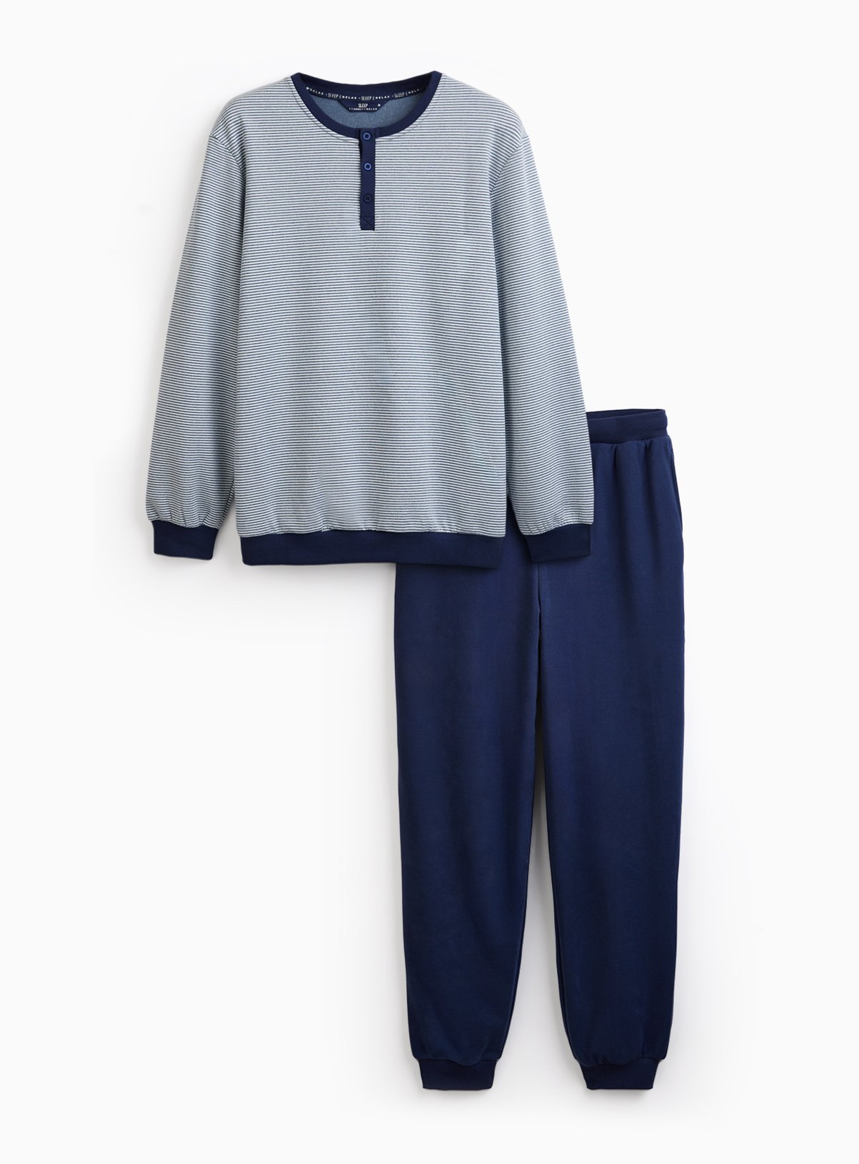 Navy Striped Soft Touch Pyjamas 