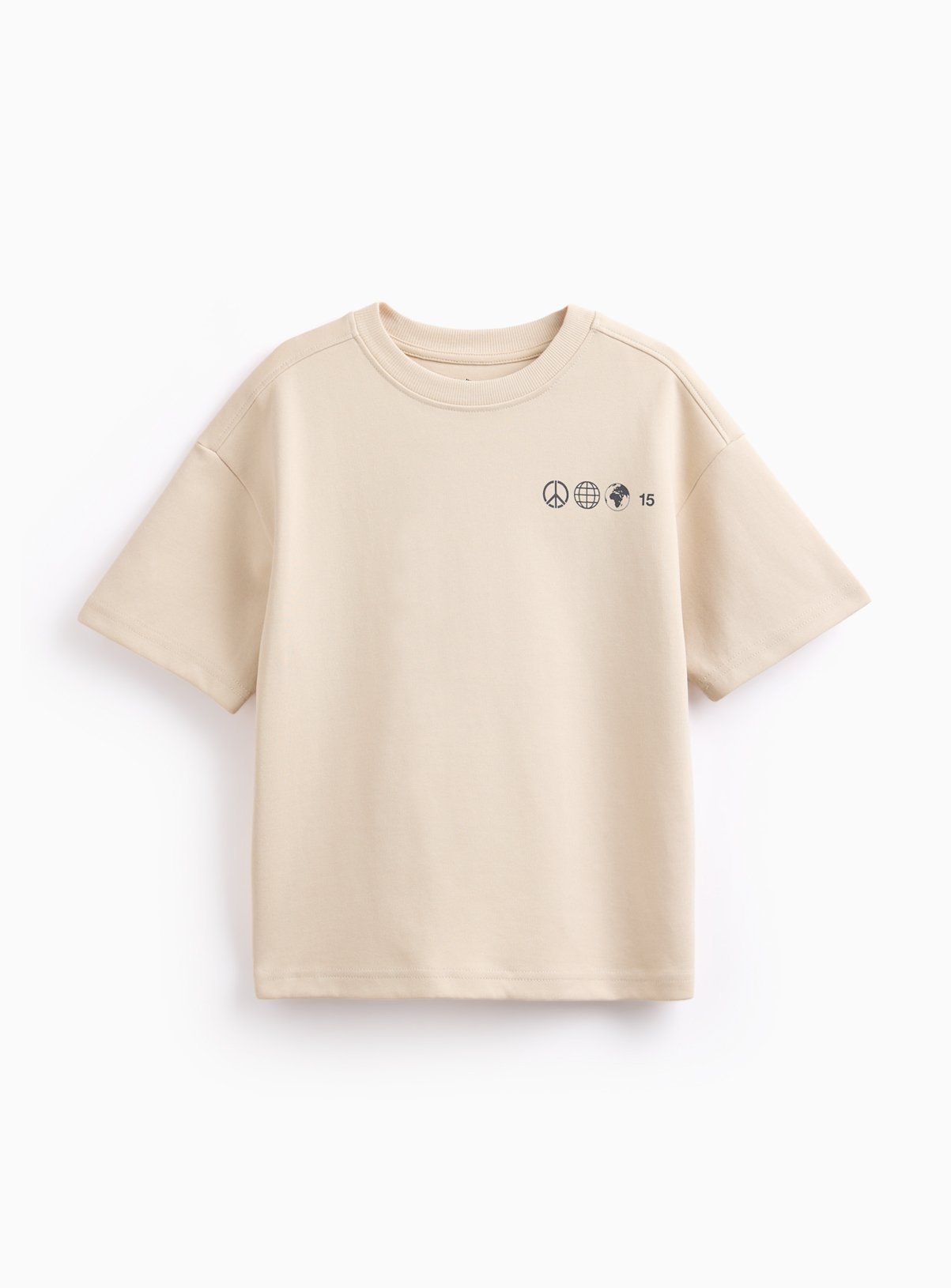 Cream World Peace Graphic Print T-Shirt 8 years