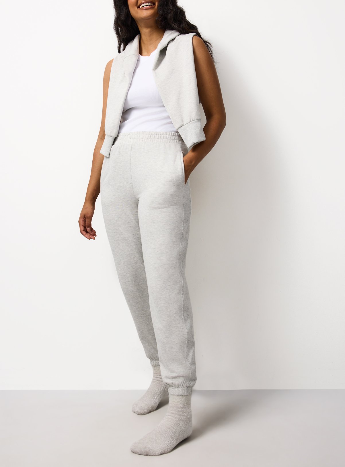 Grey Marl Co-ord Jogger Pyjama Bottoms S