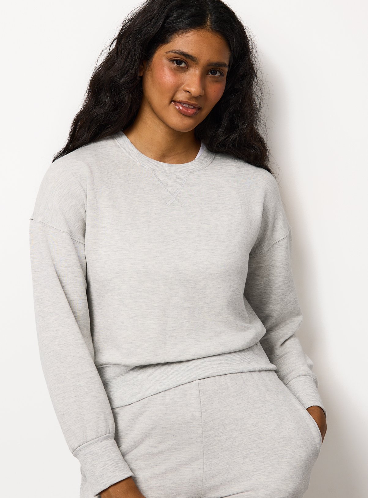 Grey Marl Co-ord Pyjama Sweatshirt