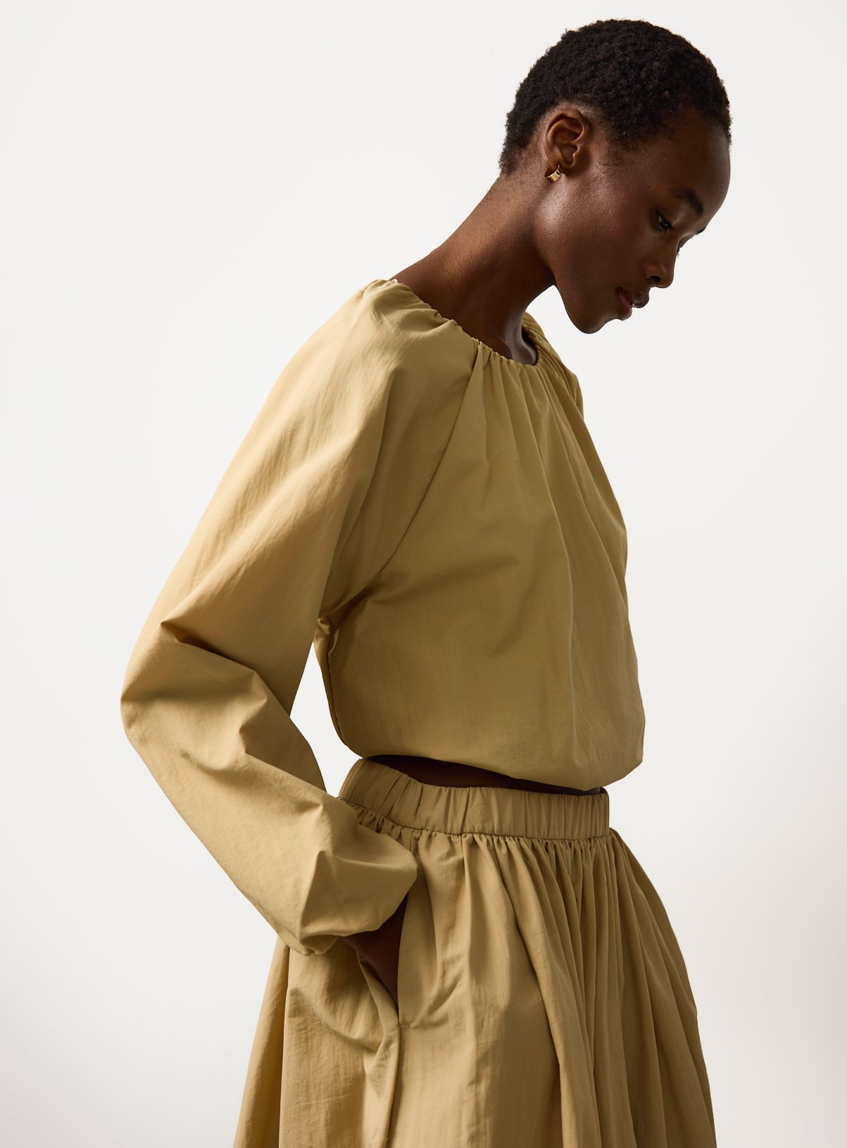 Neutral Co-ord Bubble Hem Blouse 8