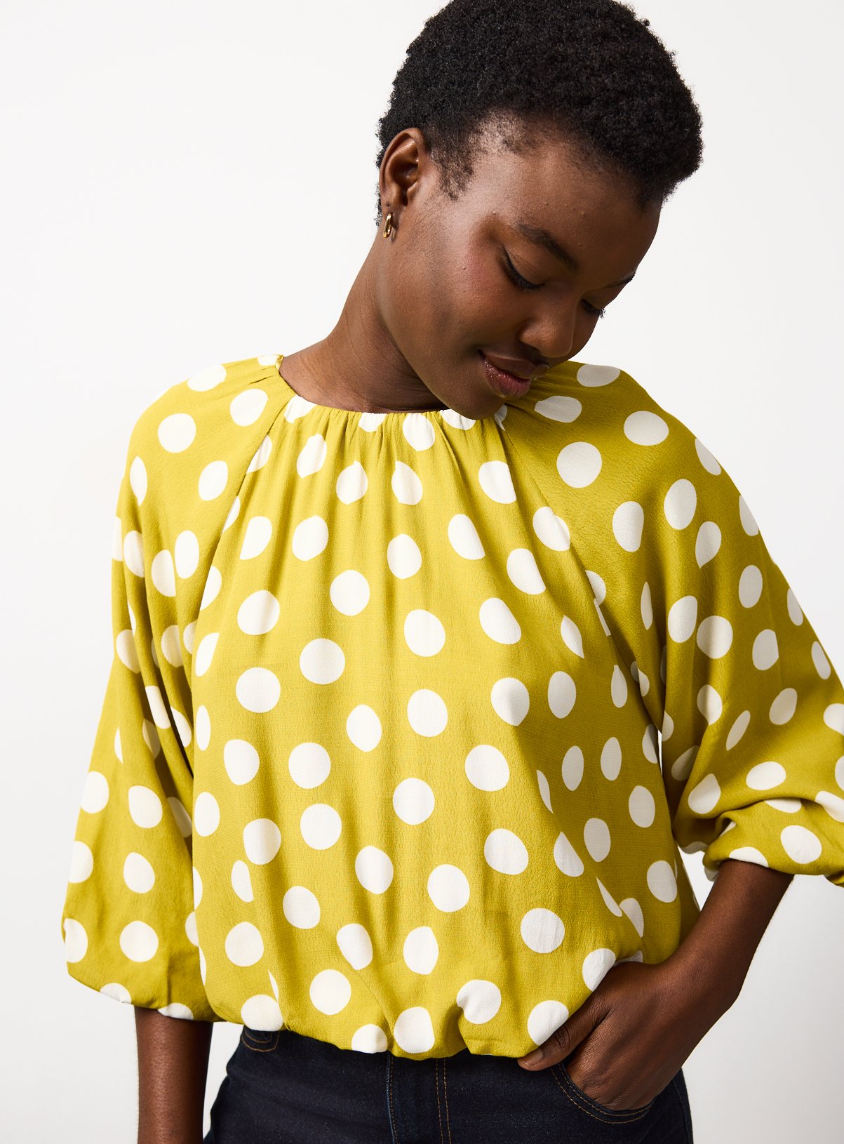 The Yellow Bubble Hem Blouse 6