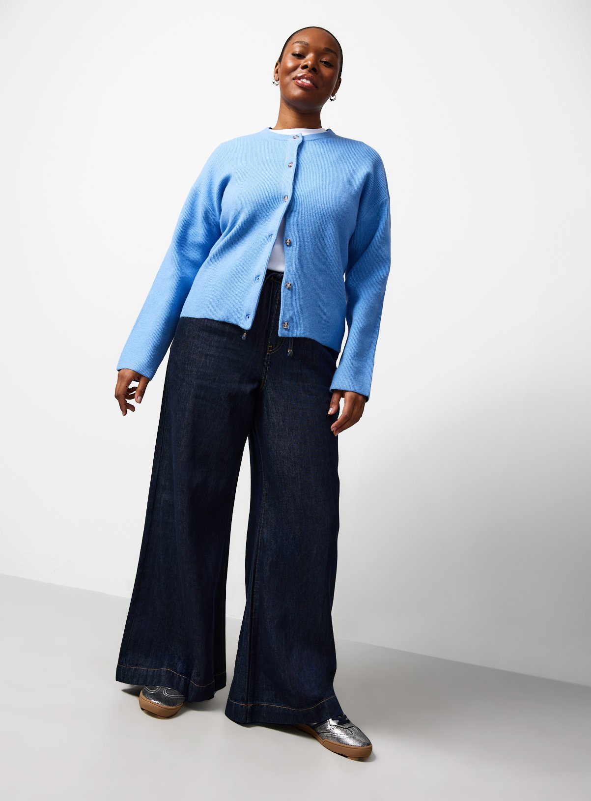 Wide Pull On Co-ord Dark Denim Joggers 