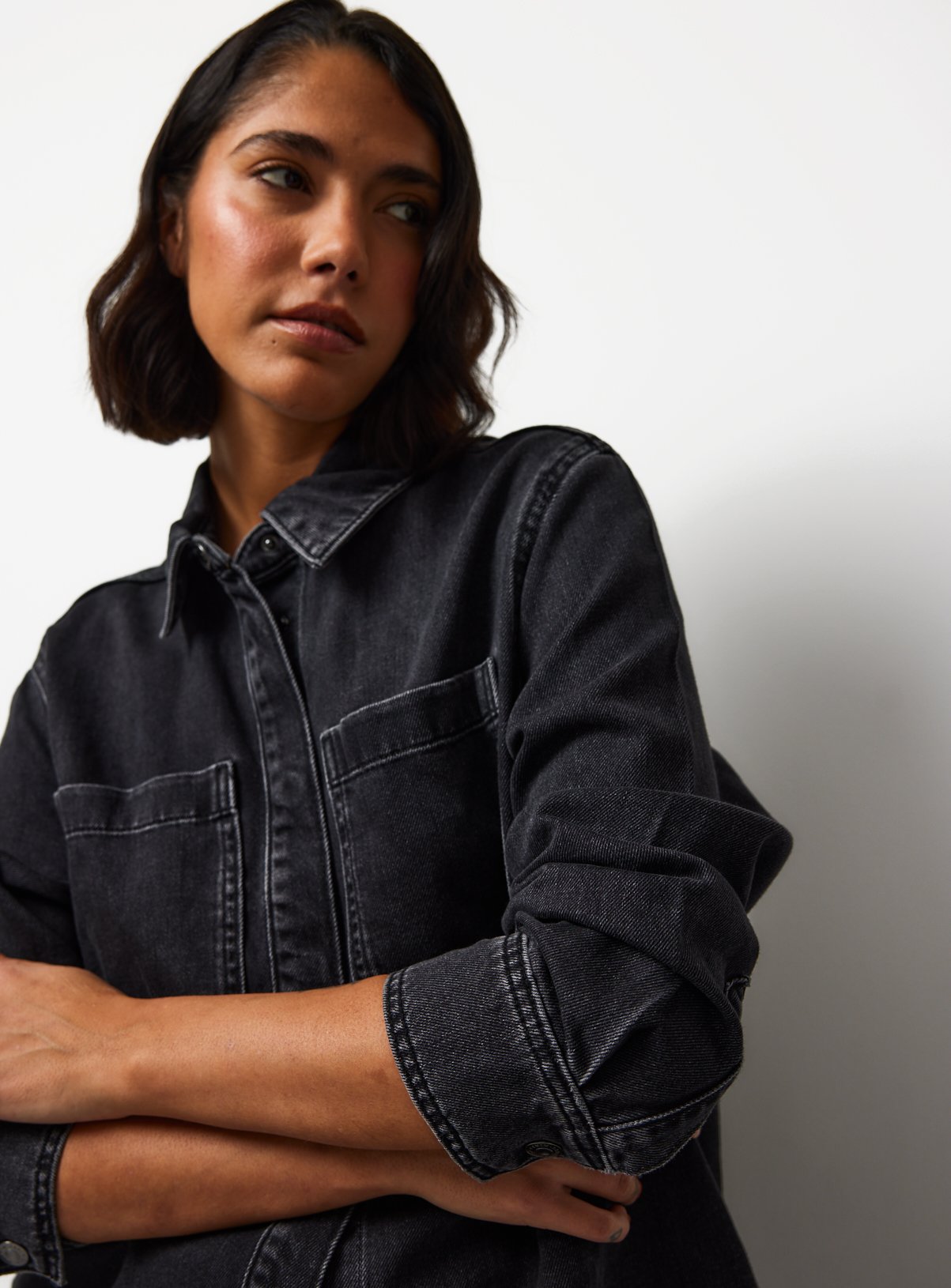 Washed Black Denim Co-ord Shirt