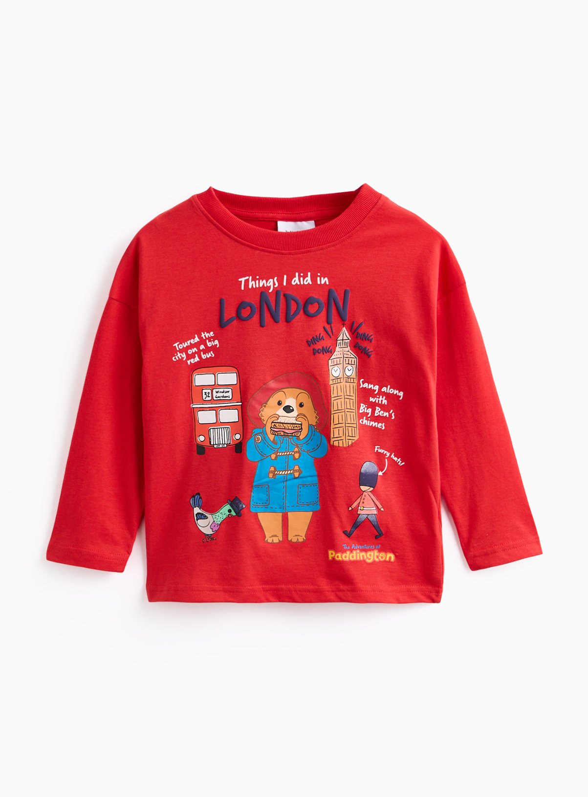 Red Paddington Long Sleeve T-Shirt 
