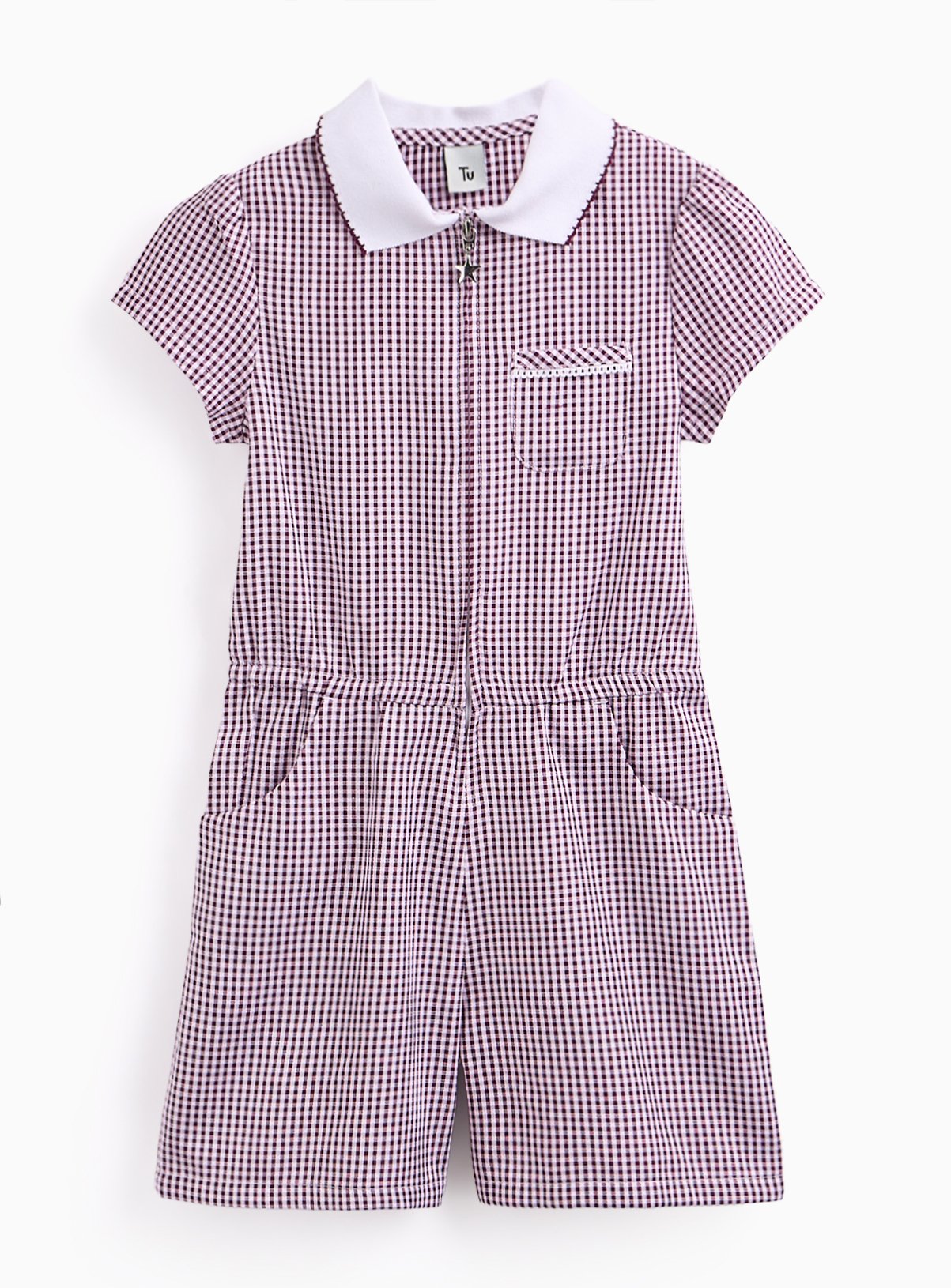 Purple Gingham Playsuits 2 Pack 9 years