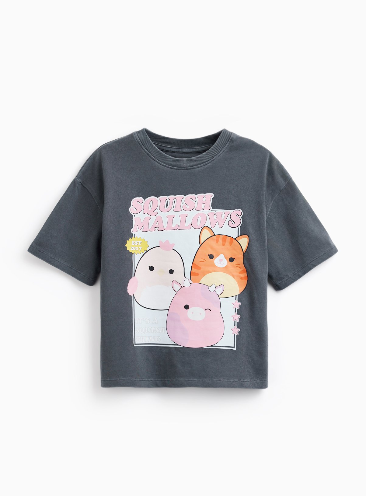 Charcoal Squishmallows Graphic T-Shirt 7 years