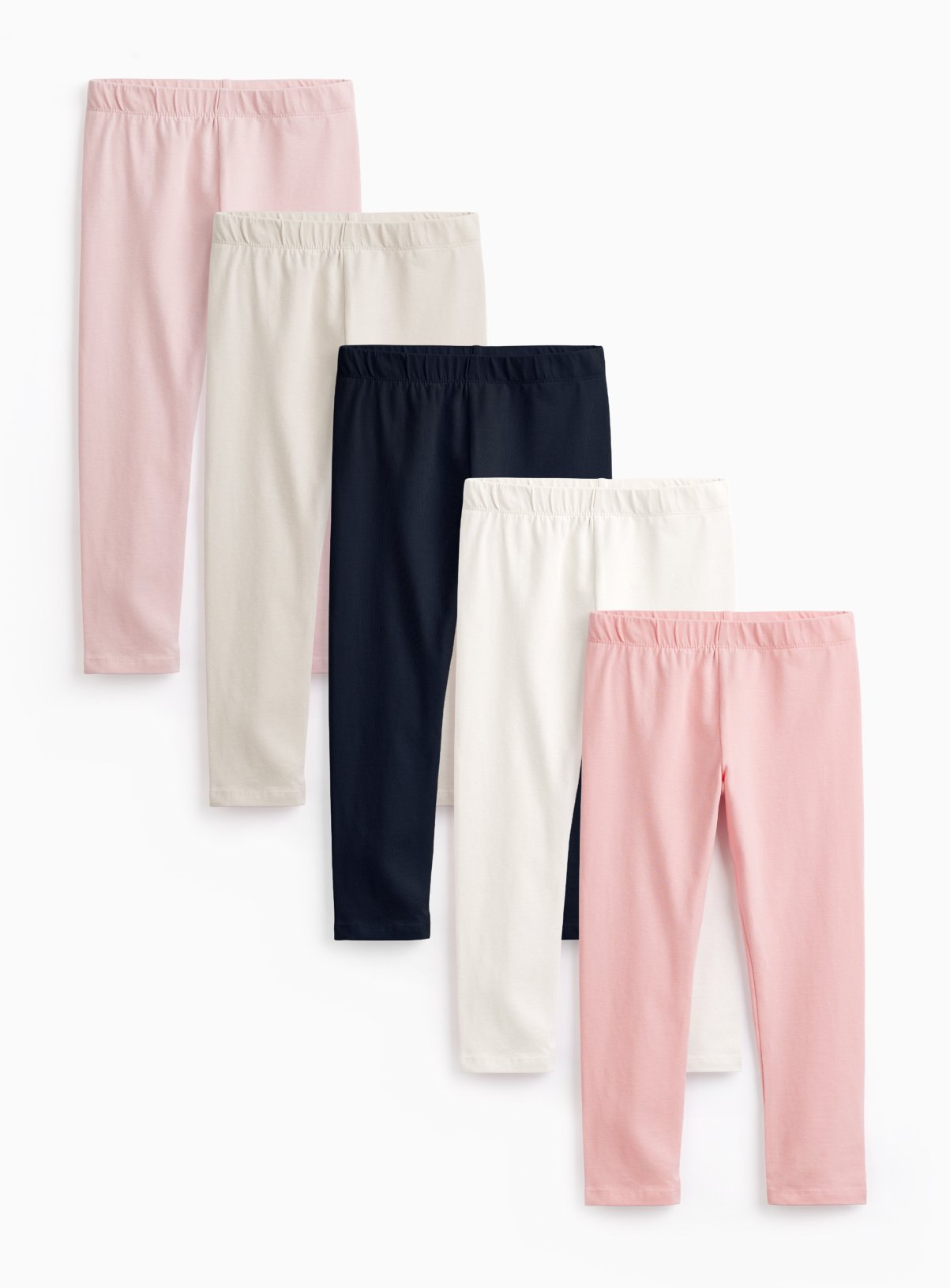 Pink & Neutral Leggings 5 Pack 12 years