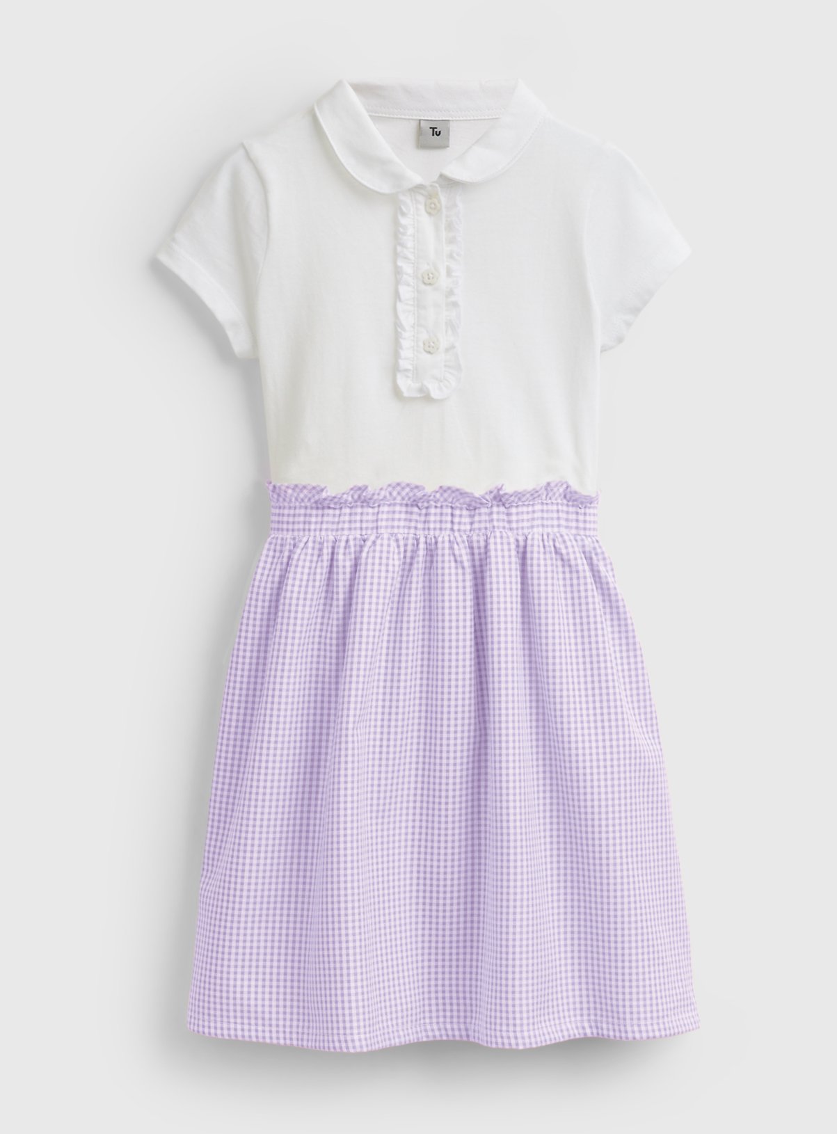 Lilac Gingham Twofer Dress