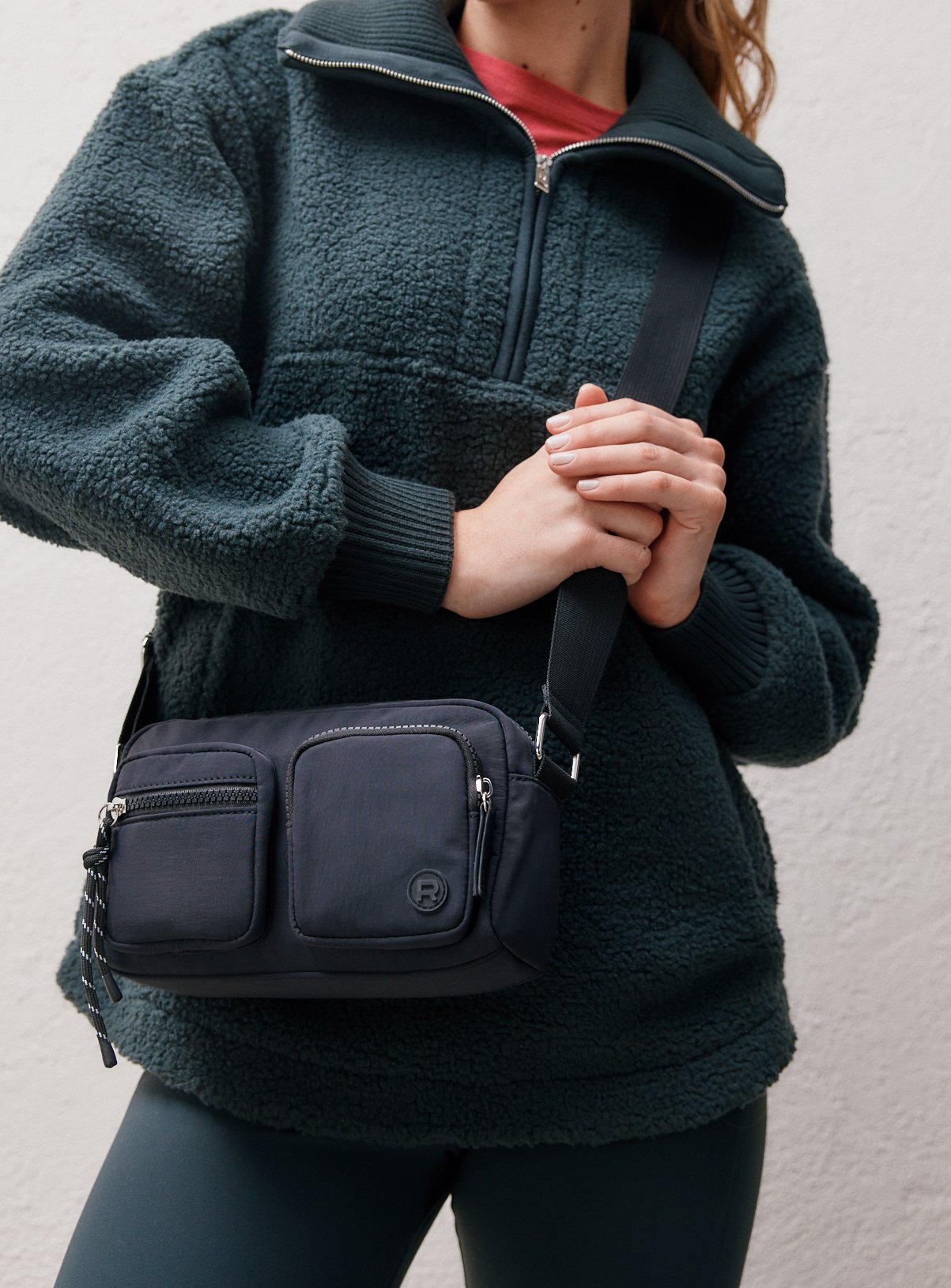 Black Nylon Multi Pocket Camera Bag One Size