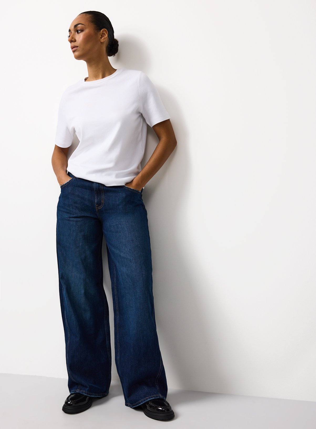 Baggy Wide Leg Dark Blue Jeans