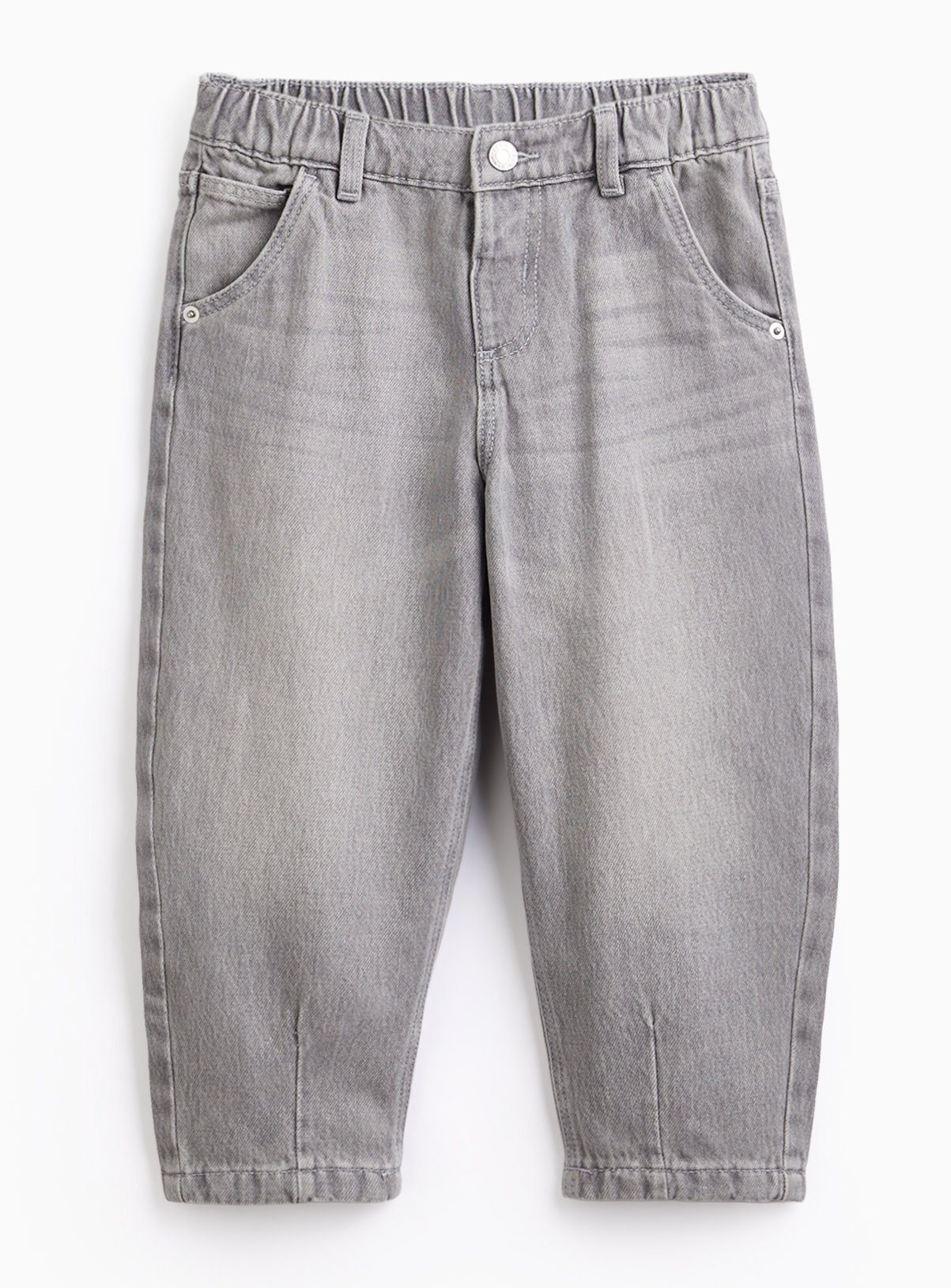 Stonewashed Grey Barrel Leg Jeans