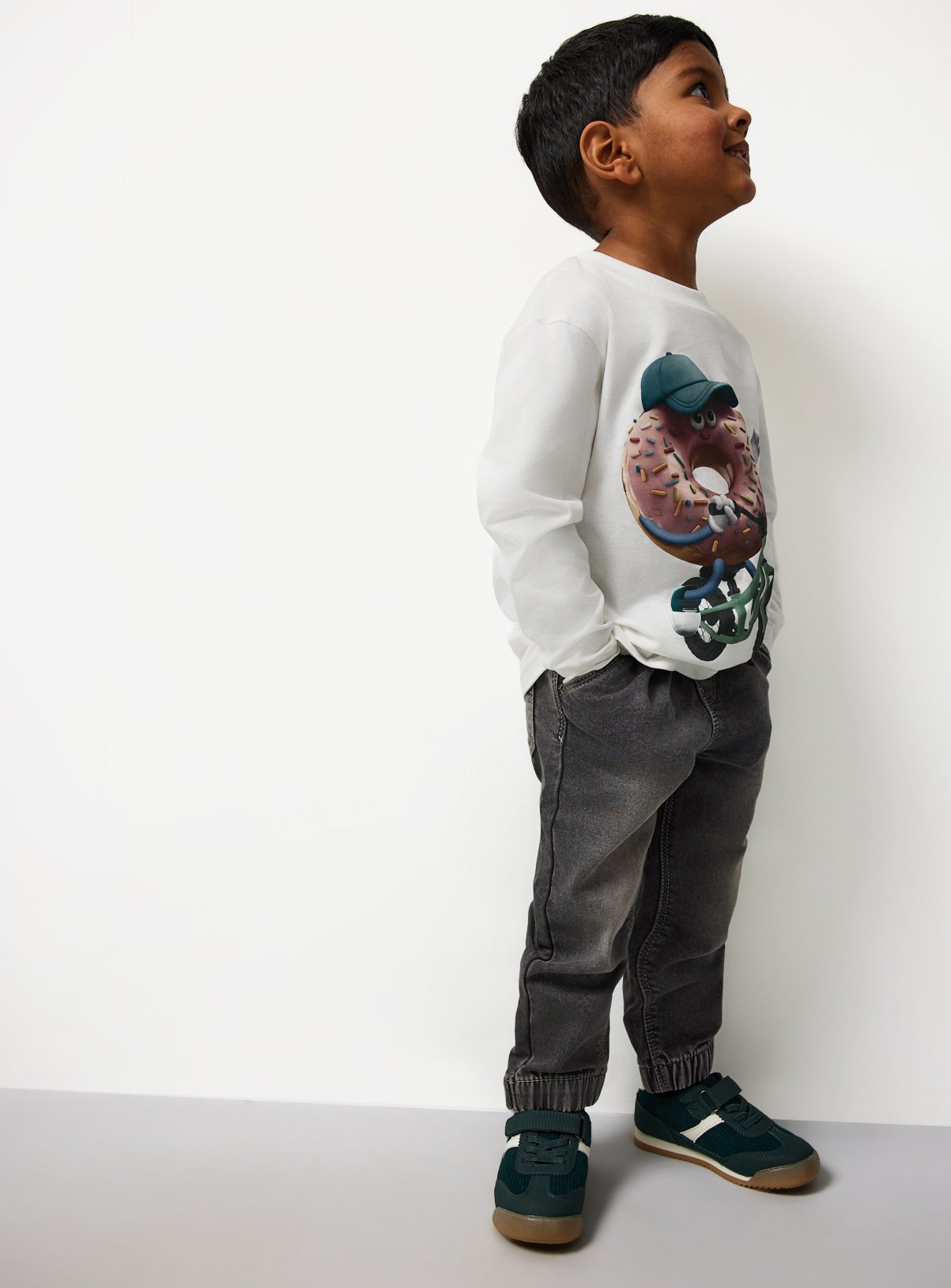 AI Donut Graphic Print Long Sleeve T-Shirt 