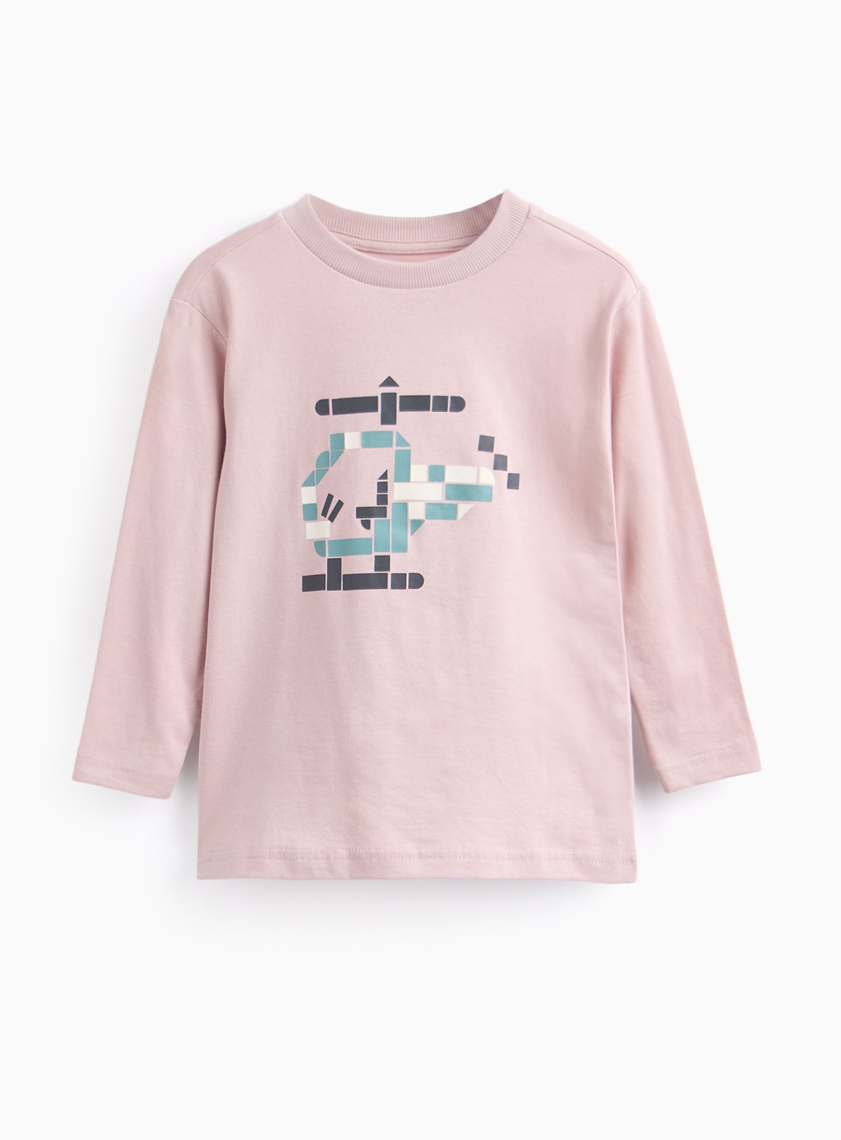 Pink Dino Print Long Sleeve Tee 