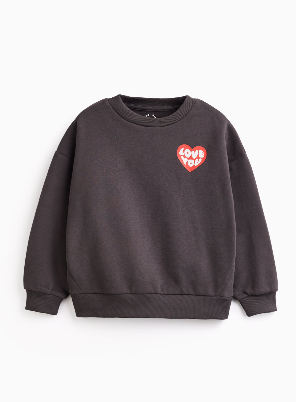 Charcoal Love You More Print Sweatshirt 9 years
