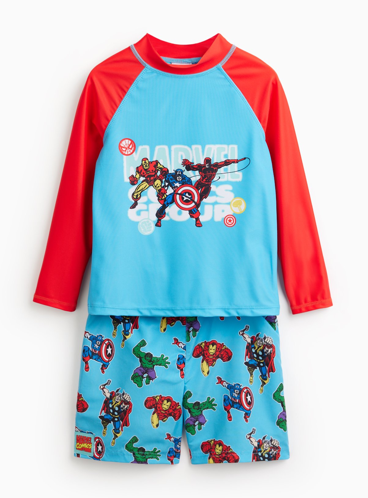 Marvel Rash Vest & Shorts Swim Set 