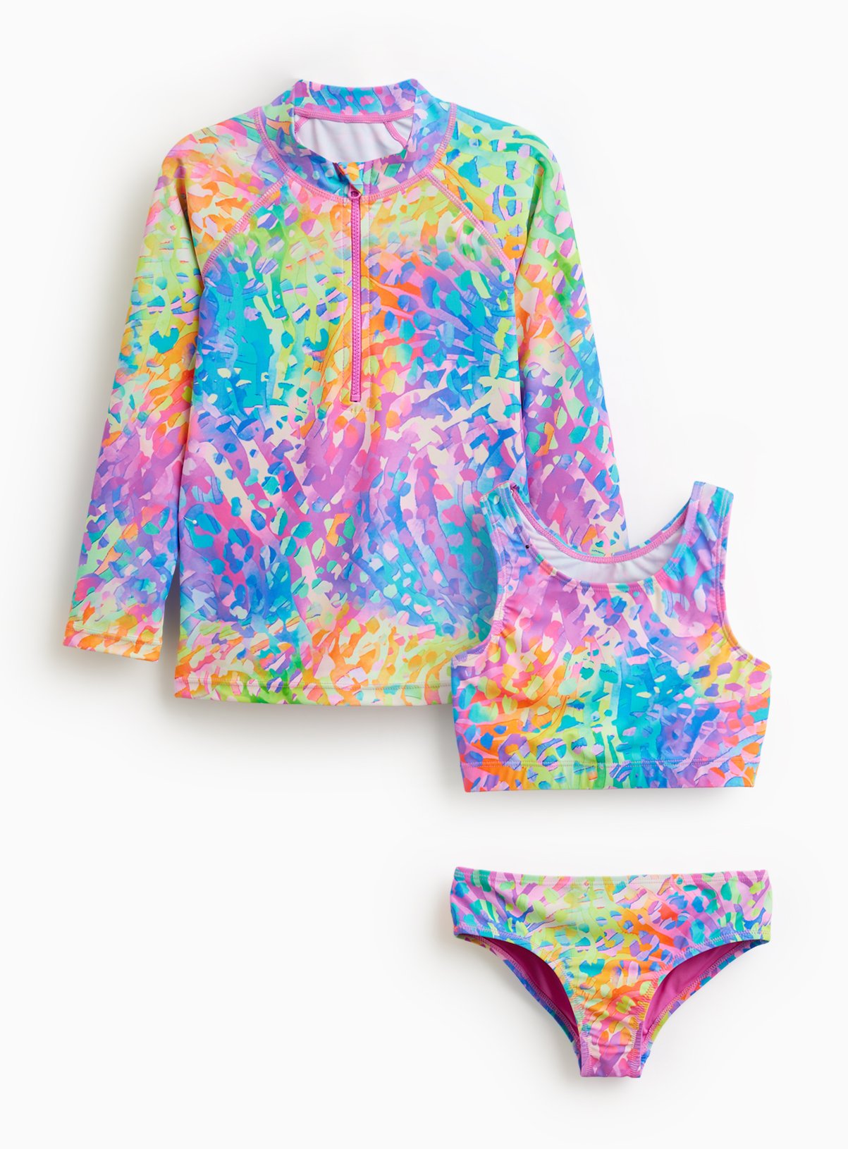 Tie Dye Animal Print Swim Set 