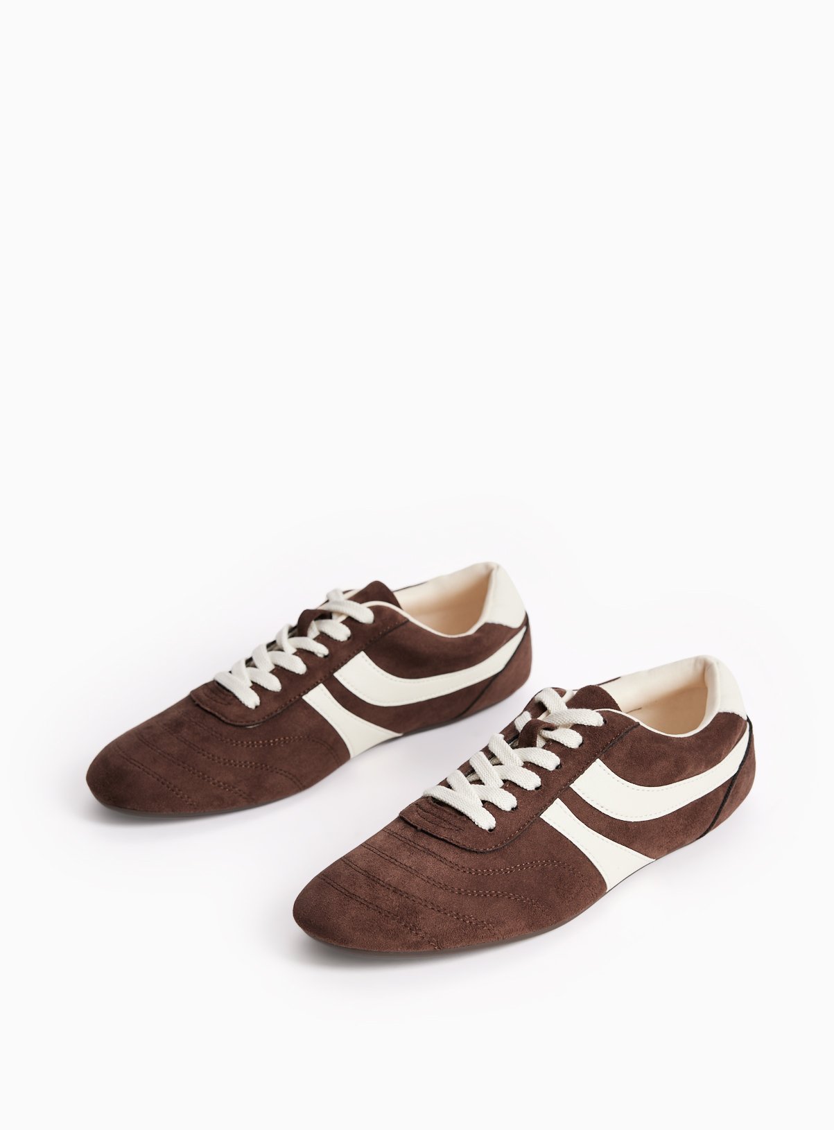 Light Brown Low Profile Faux Suede Trainers 