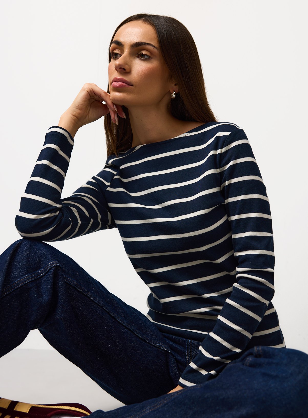 Striped Boat Neck Top 
