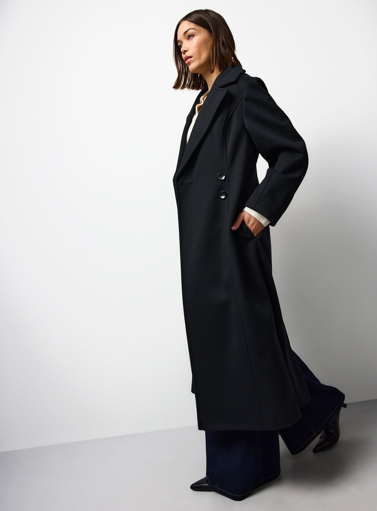 Black Cinched Waist Coat