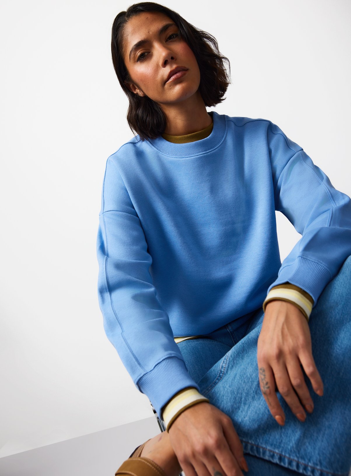 Light Blue Relaxed Sweatshirt S