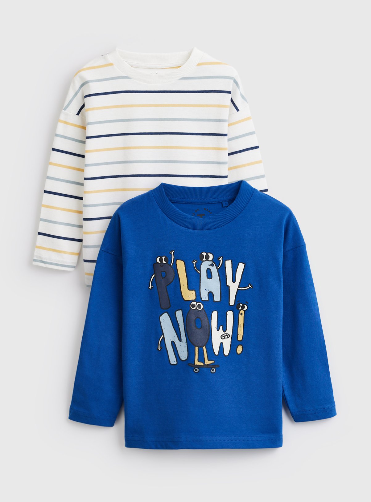 Striped Play Now Print Long Sleeve Tee 2 Pack 