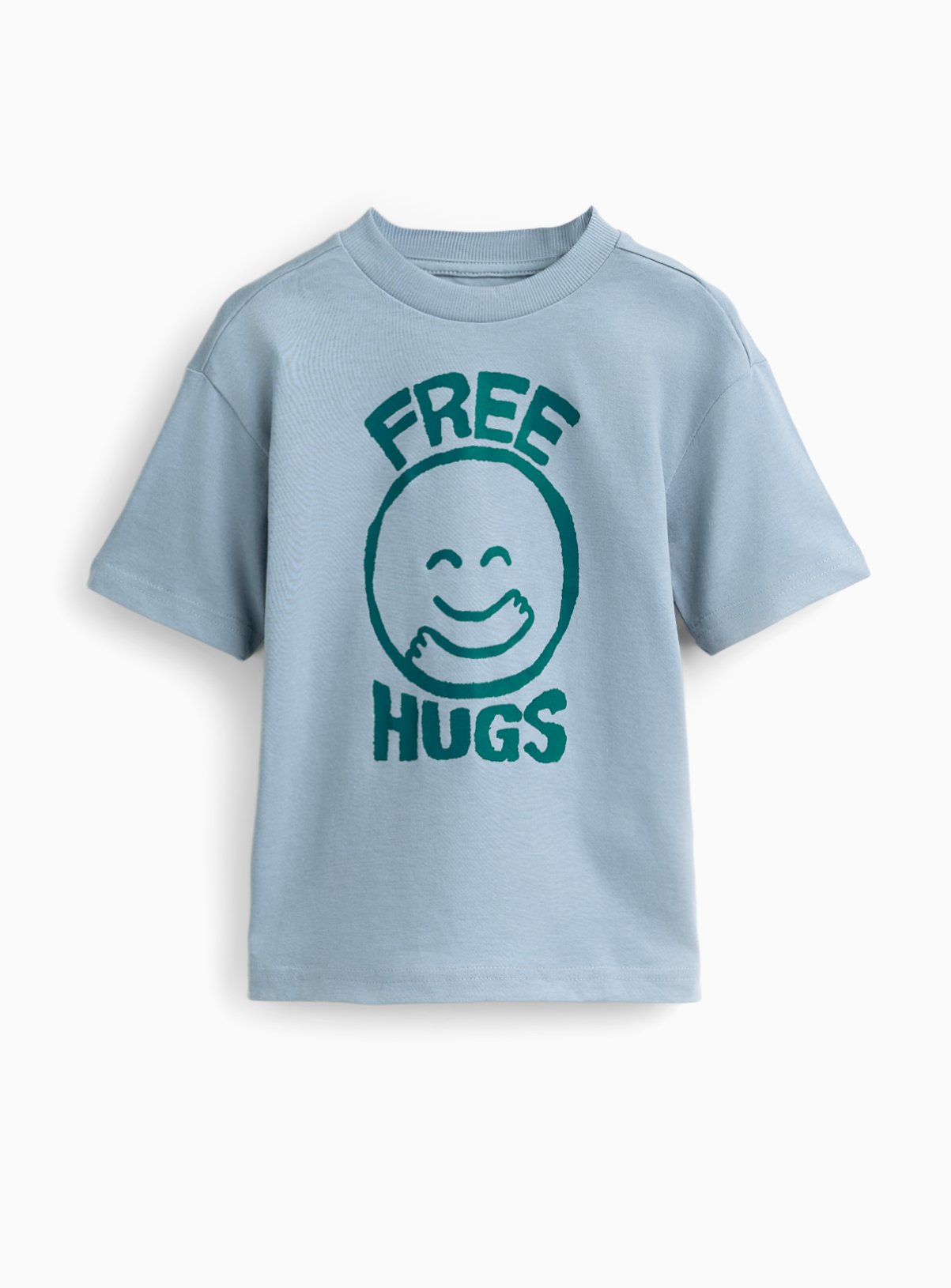 Blue Free Hugs Graphic Print T-Shirt 