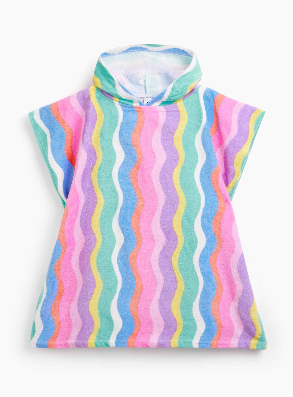 Rainbow Stripe Poncho Hooded Towel 