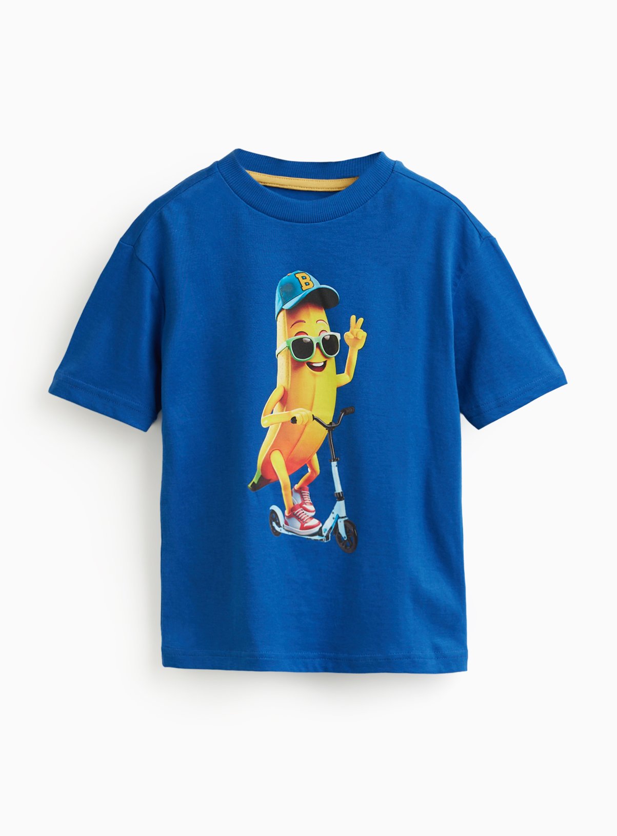 Blue AI Banana Graphic Print T-Shirt 