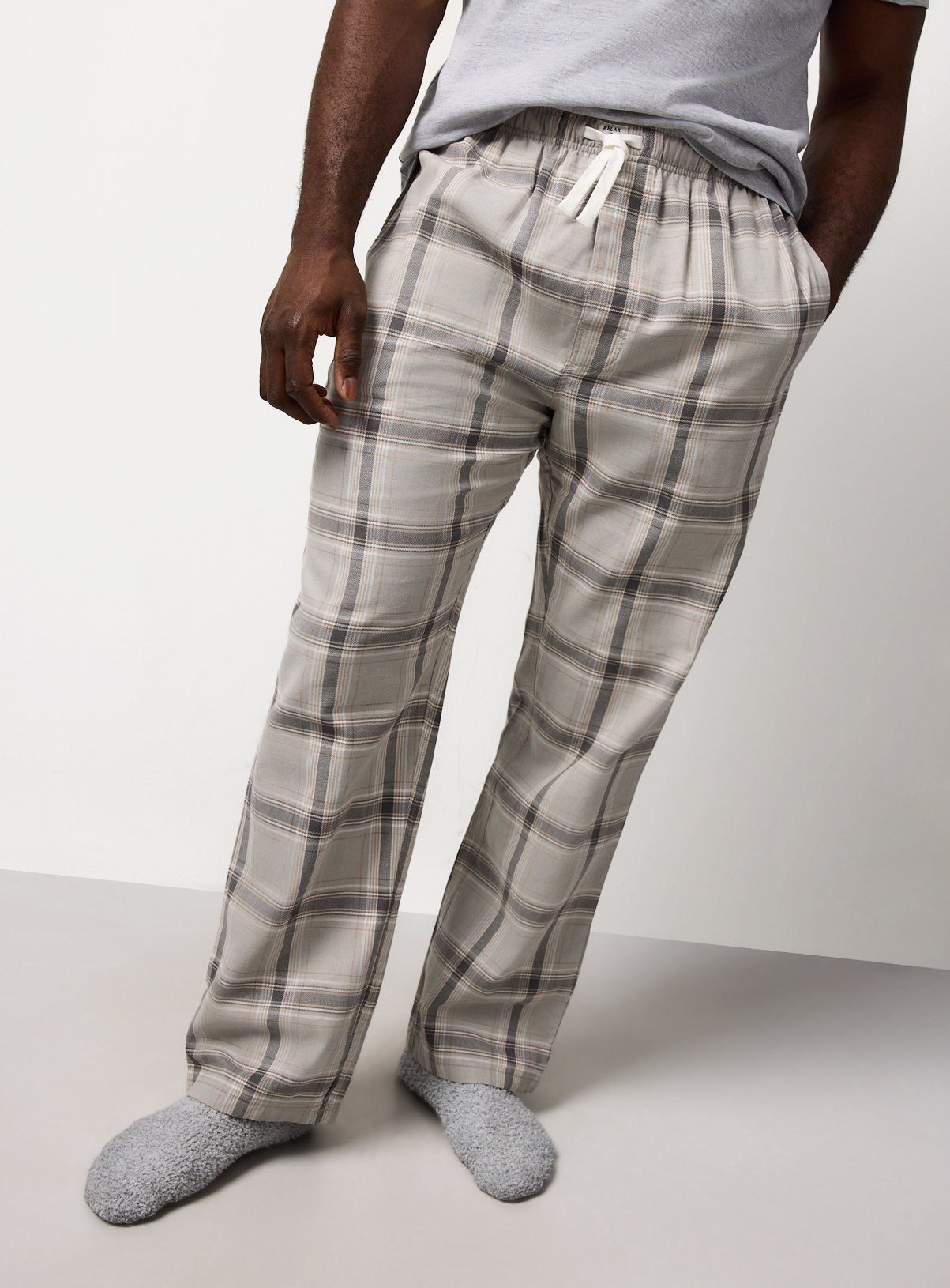 Grey Check Printed Pyjama Bottoms 