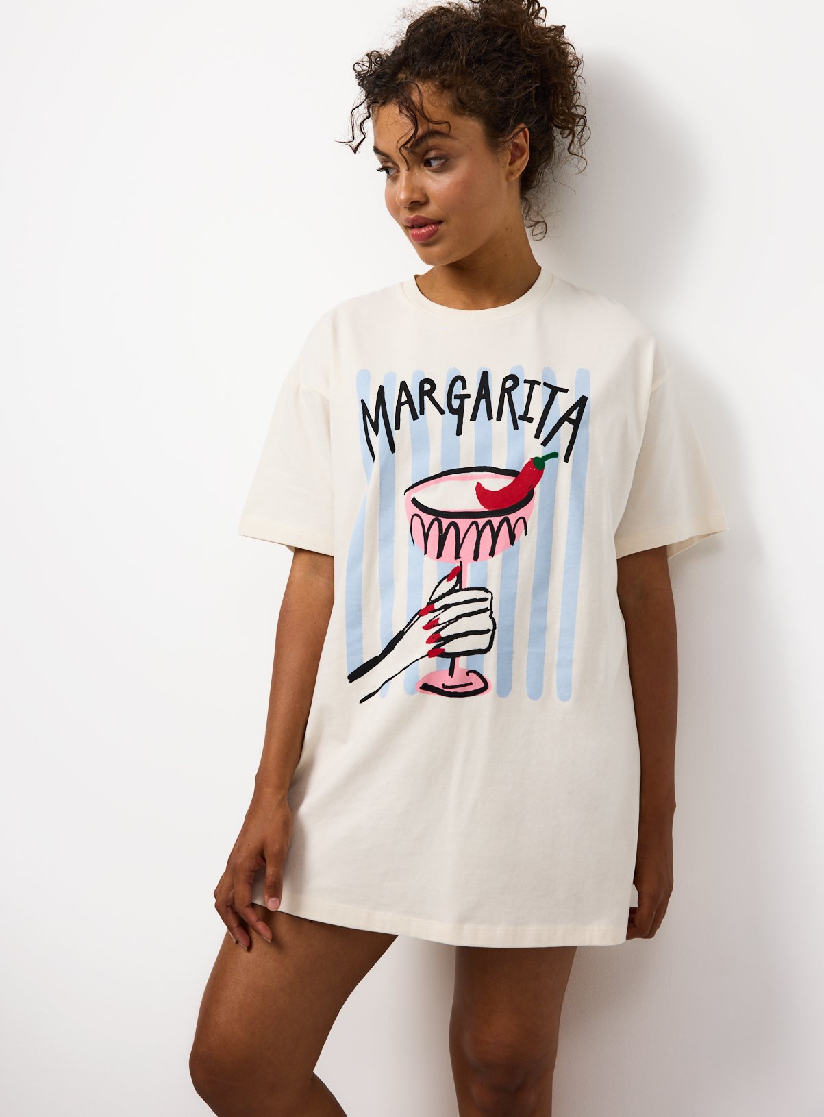 Cream Margarita Oversized Sleep Tee 