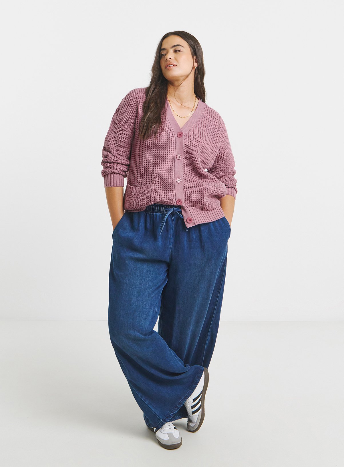 SIMPLY BE Fisherman Boyfriend Cardigan 