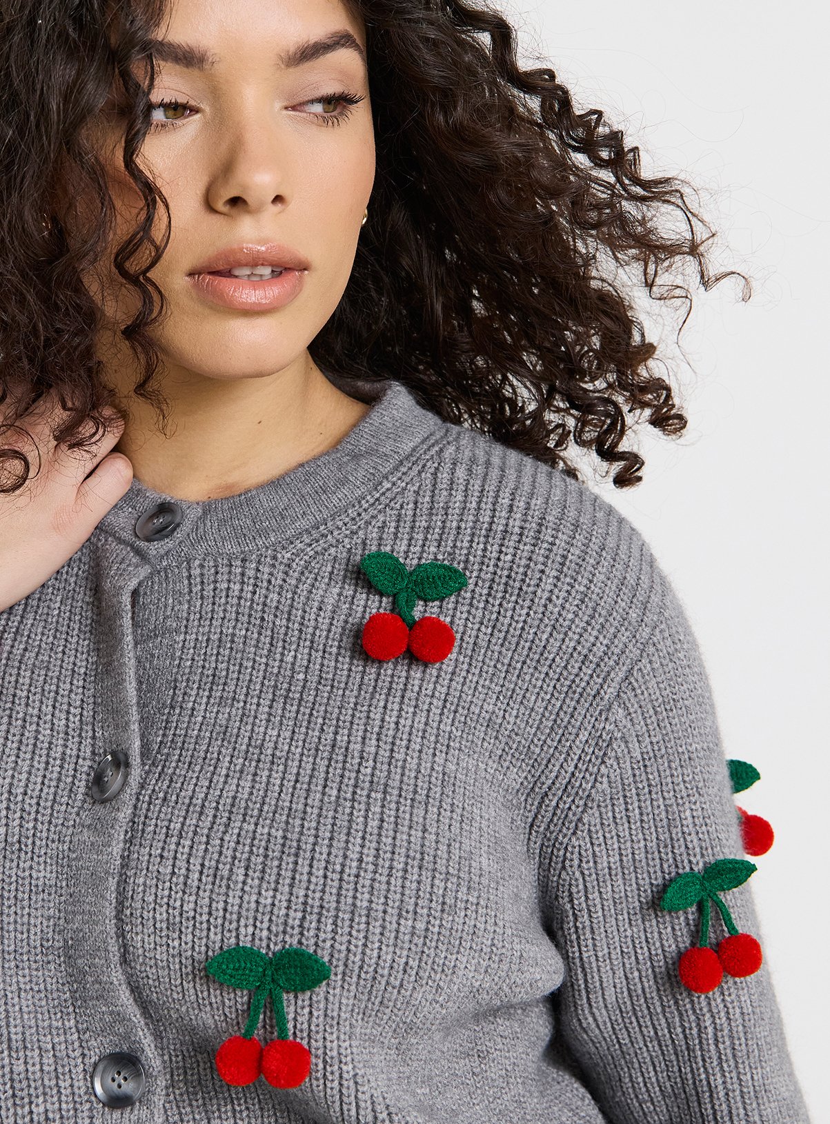 SIMPLY BE Short Sleeve Cherry Cardigan 