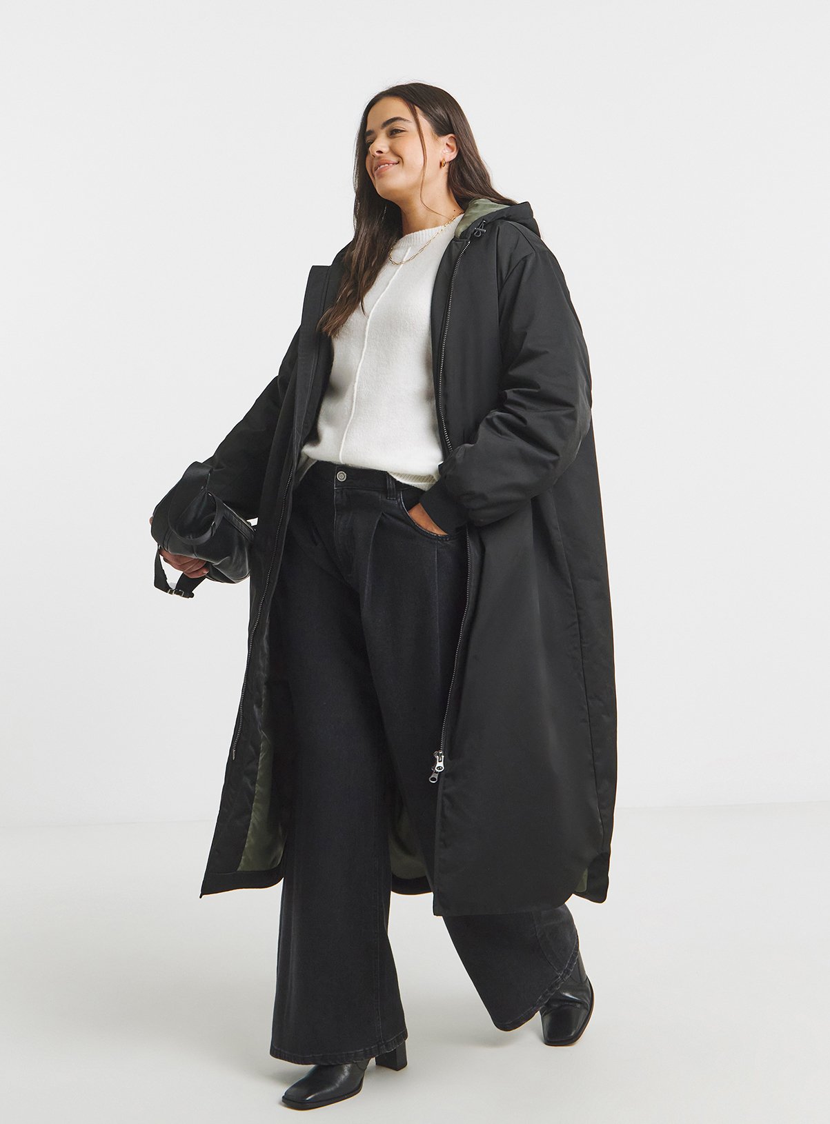 SIMPLY BE Hooded Longline Bomber 