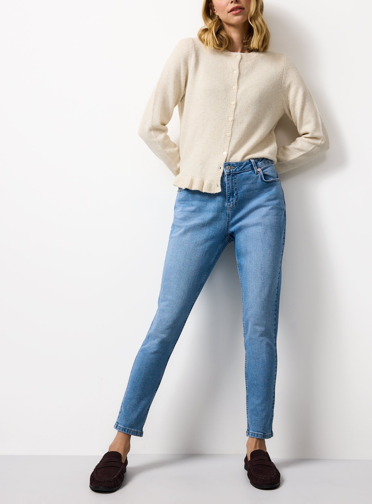 Light Blue Mid Rise Slim Fit Denim Jeans 14S