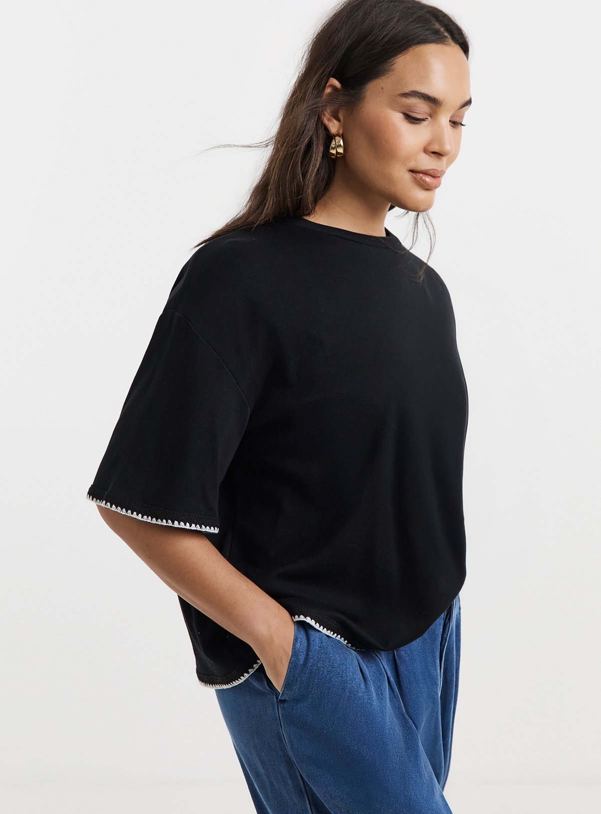 SIMPLY BE Whipstich T Shirt 