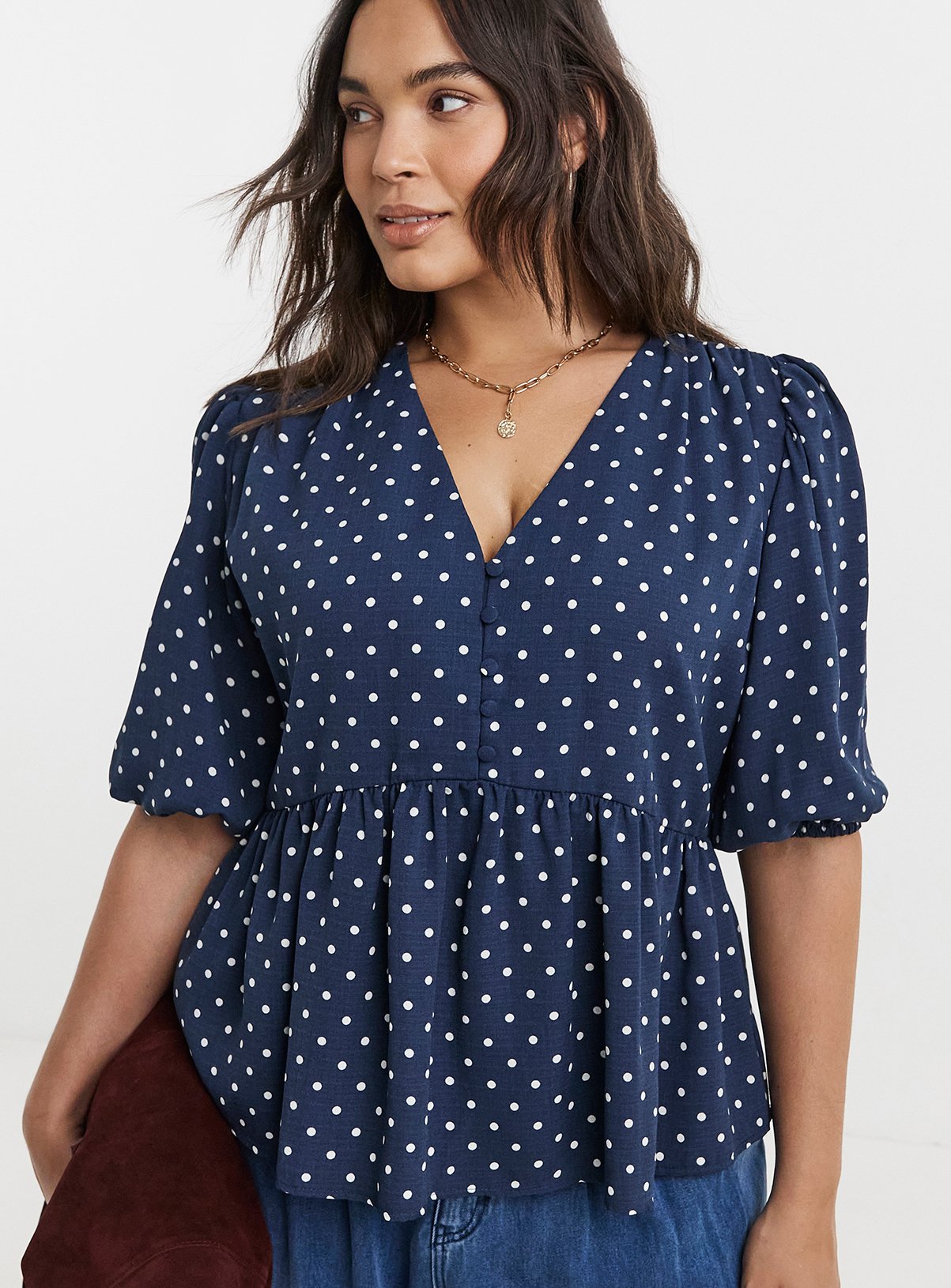 SIMPLY BE Button Through Peplum Blouse 24