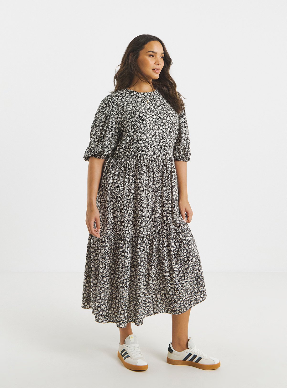 SIMPLY BE Viscose Tiered Midi Dress