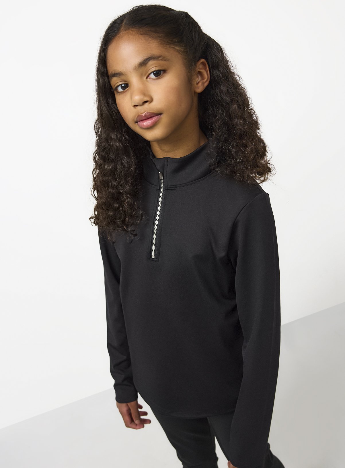 Black Half Zip Top
