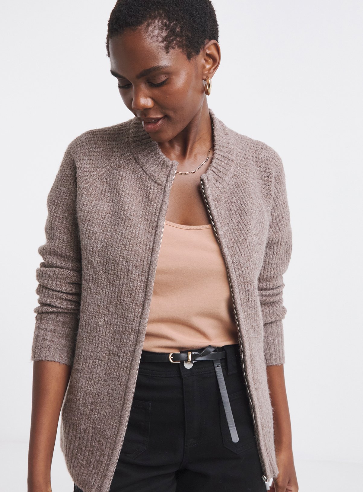 JD WILLIAMS Sponge Zip Through Pocket Cardigan