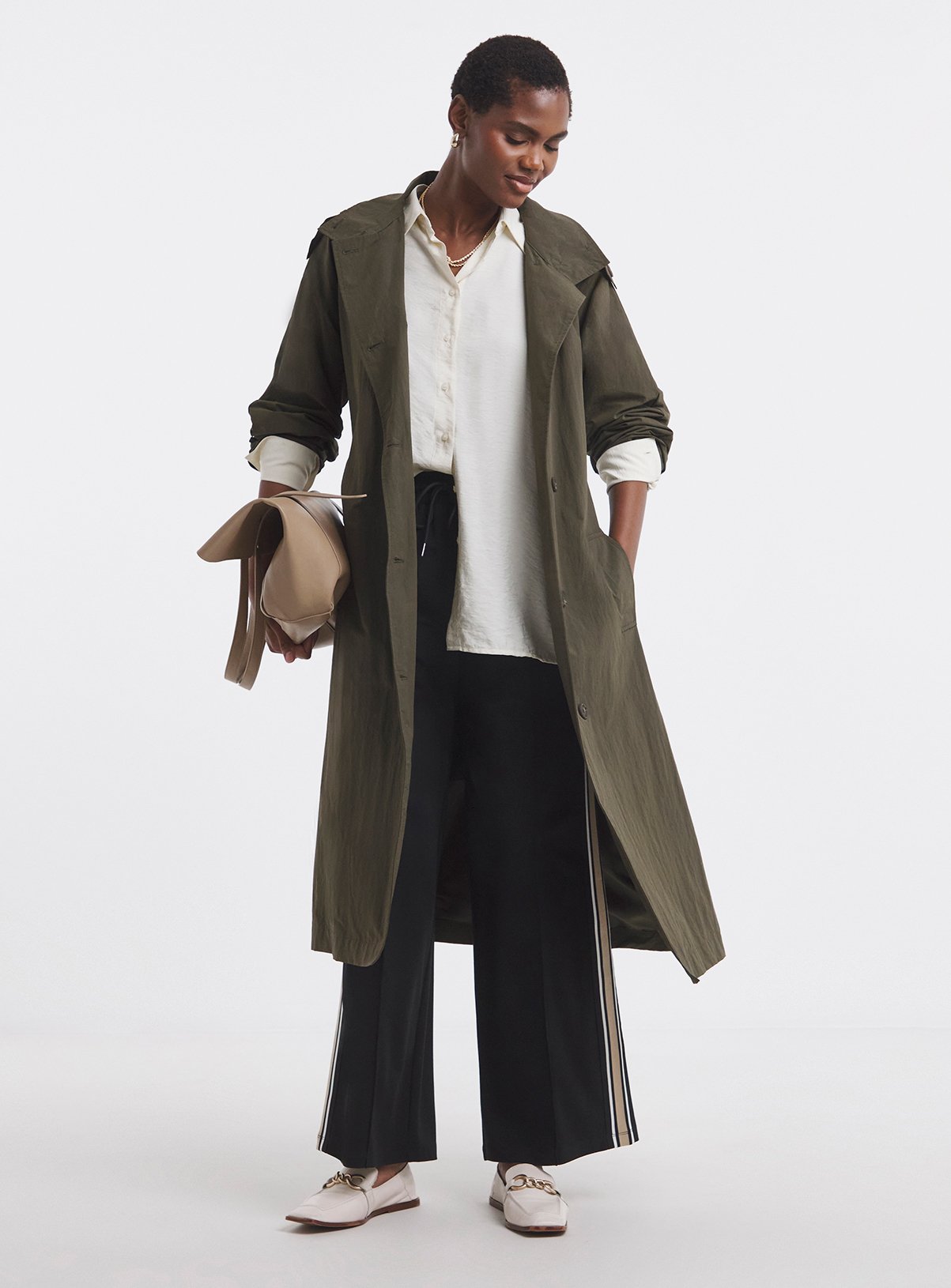 JD WILLIAMS Funnel Neck Trench Coat 