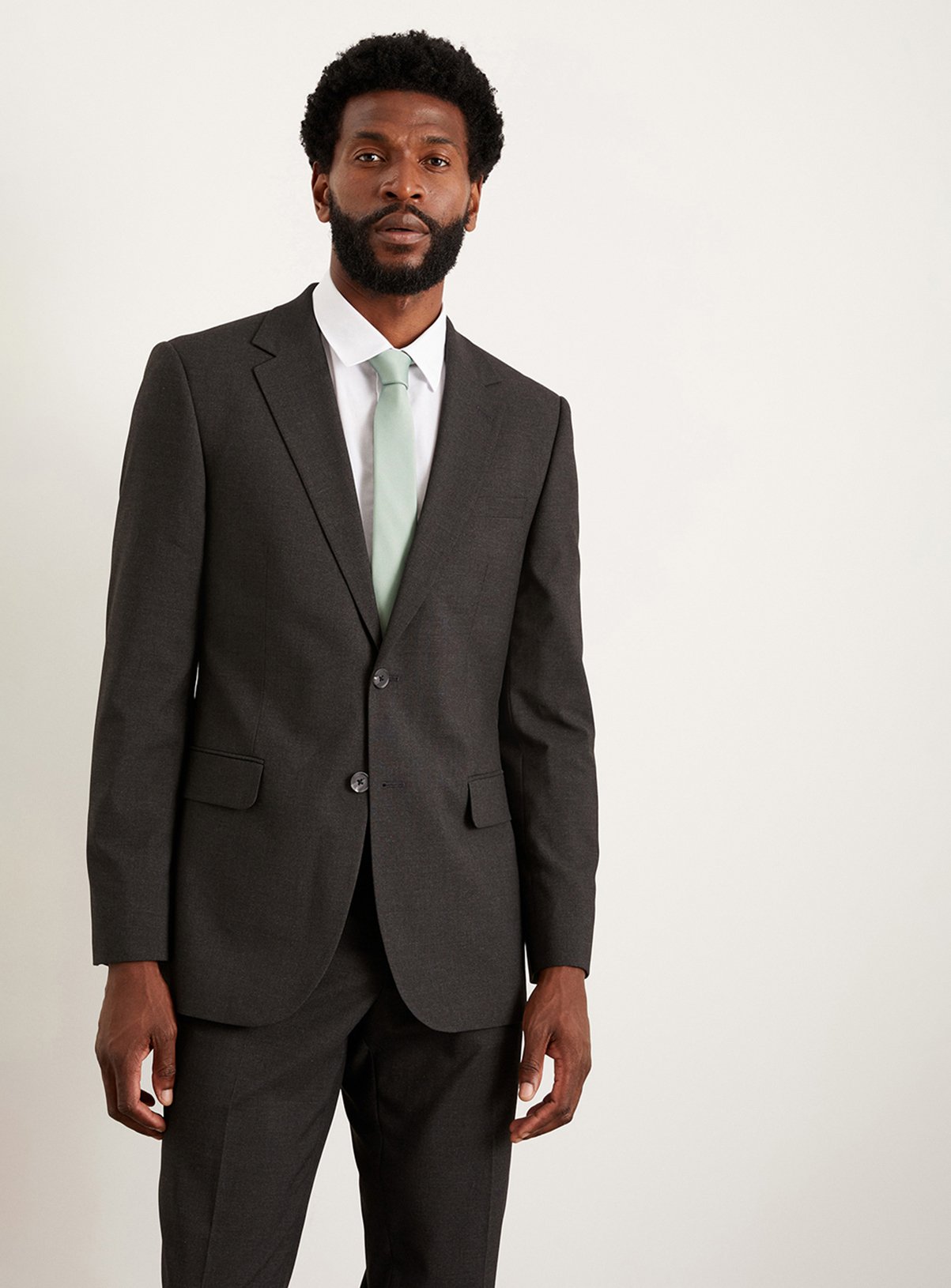BURTON Charcoal Tailored Fit Essential Suit Jacket 