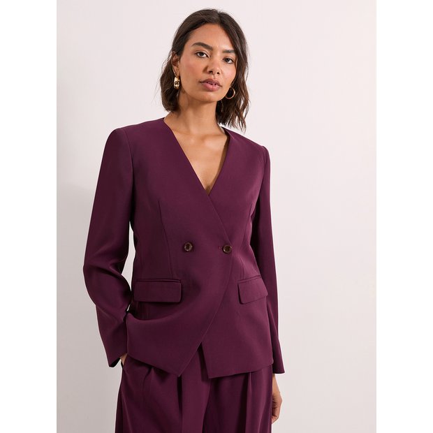 Buy DOROTHY PERKINS V Neck Longline Double Breasted Blazer 10