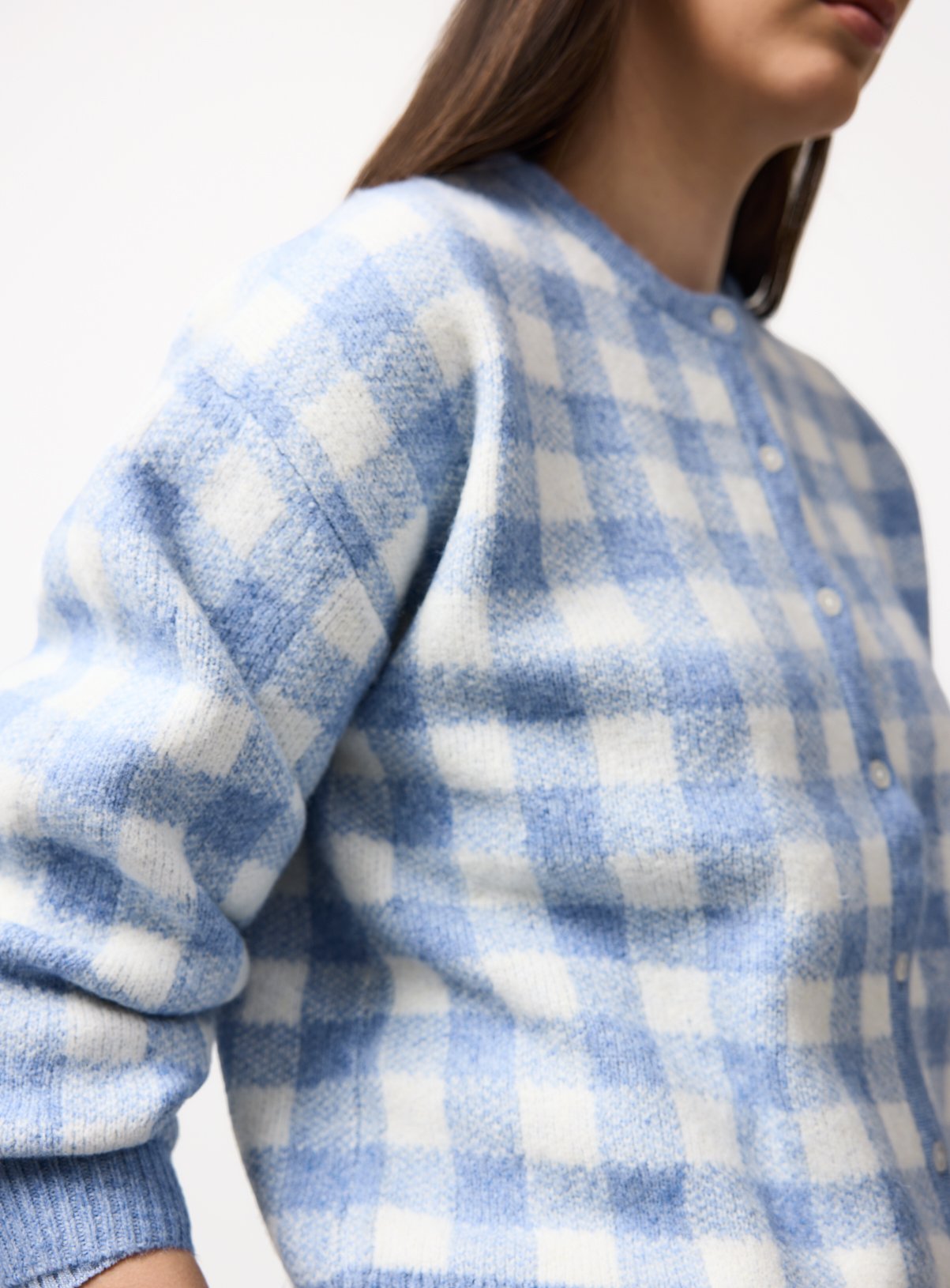 Blue Gingham Button Through Cardigan 18