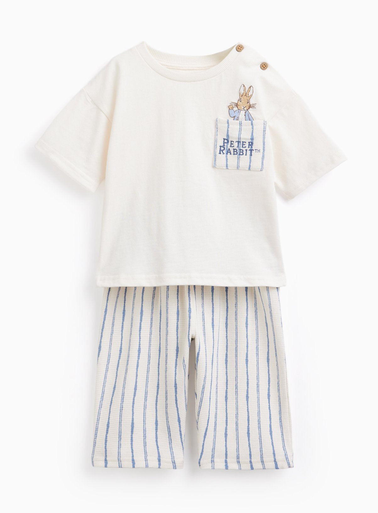 White & Blue Peter Rabbit Tee & Trousers Set 18-24 months