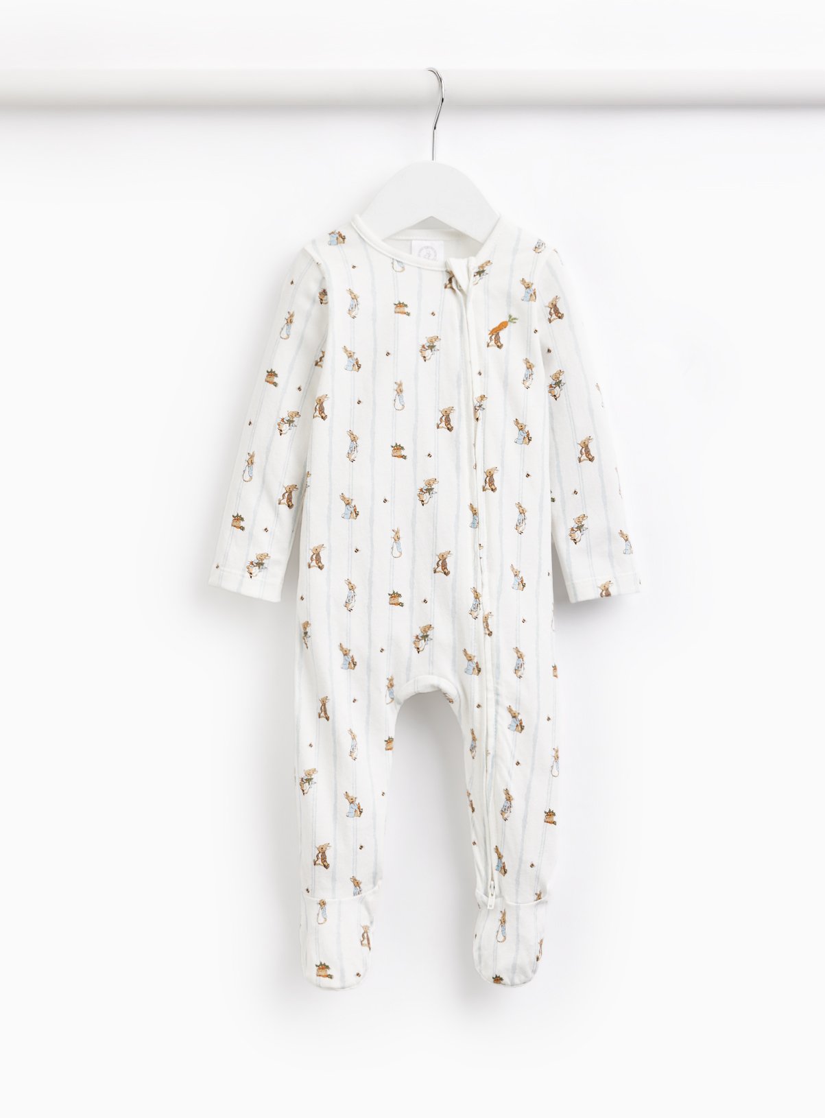White Striped Peter Rabbit Sleepsuit