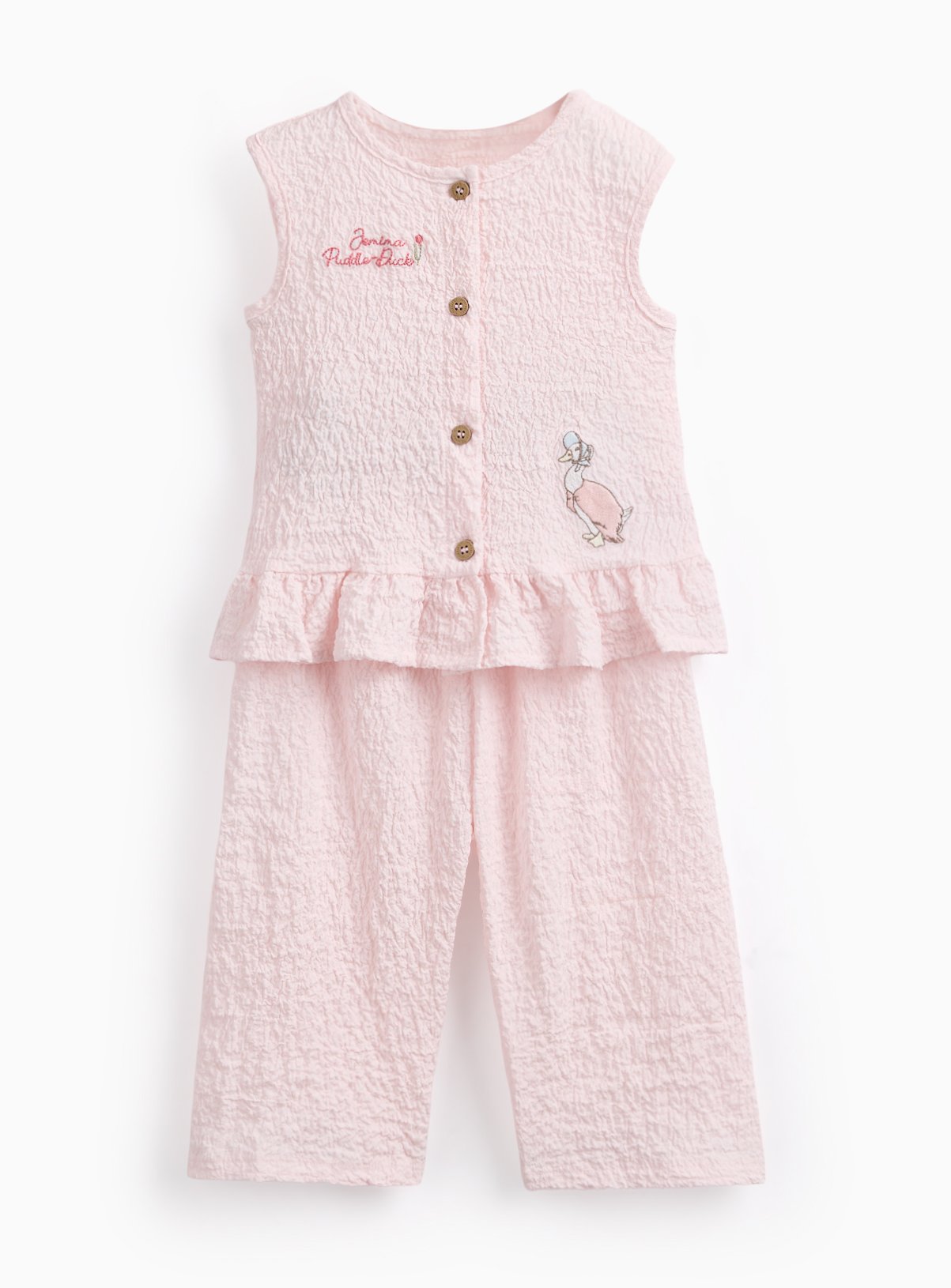 Pink Peter Rabbit Textured Top & Trousers Set 