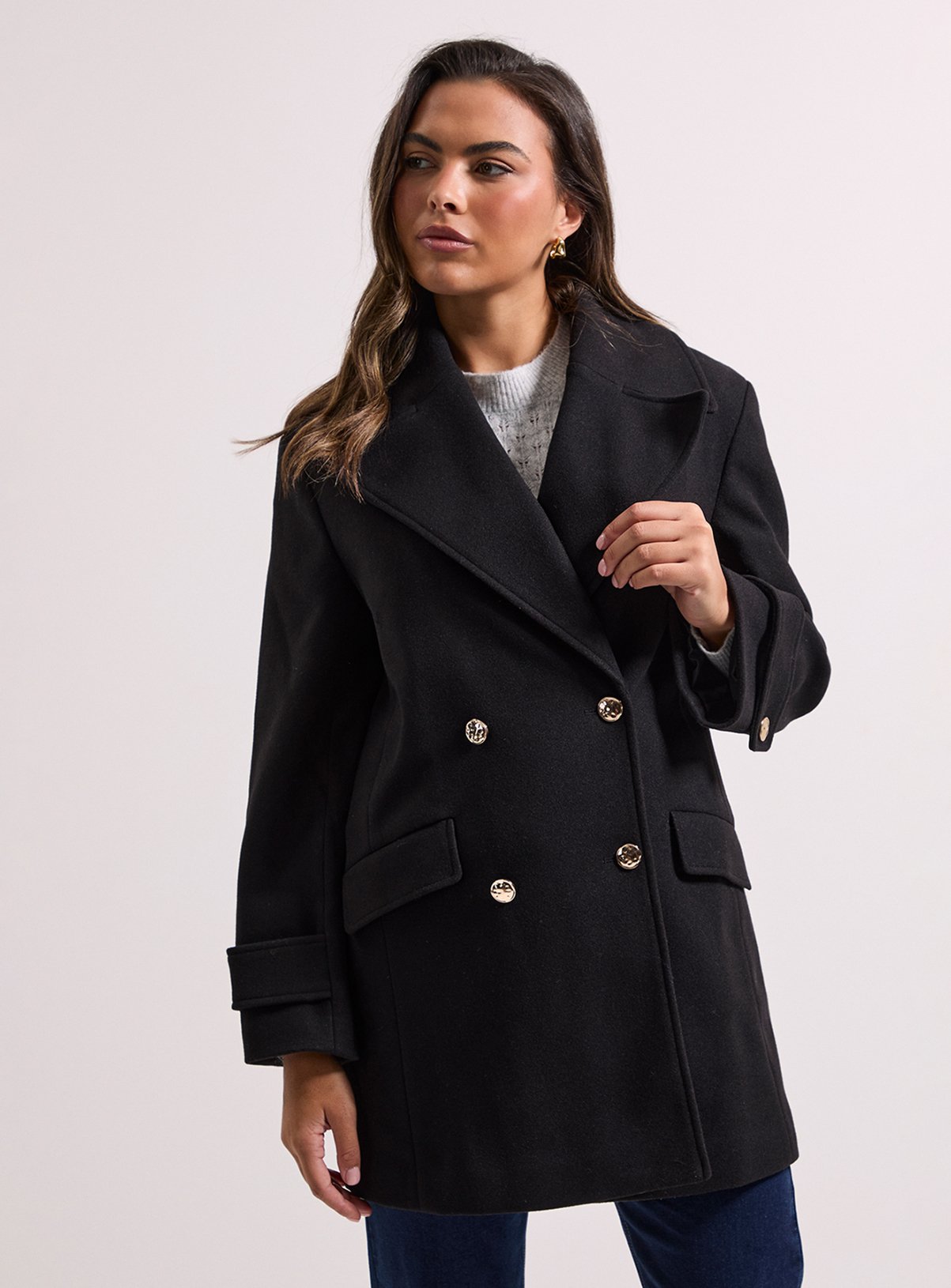 WALLIS Mid Length Double Breasted Coat 