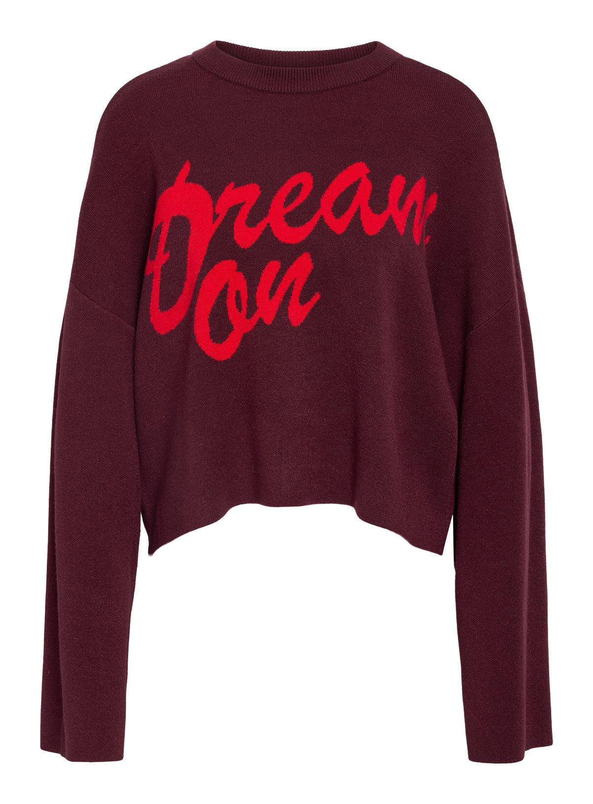 NOISY MAY Long Sleeved Knitted Curve Jumper With Front Print 