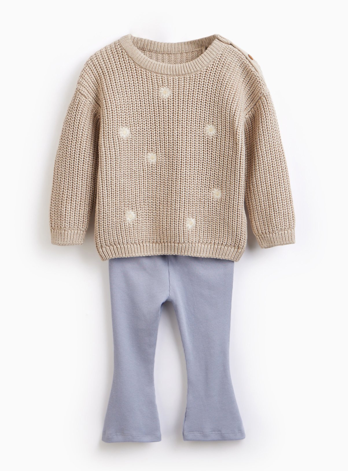 Oatmeal Fisherman Sweatshirt & Leggings Set 9-12 months
